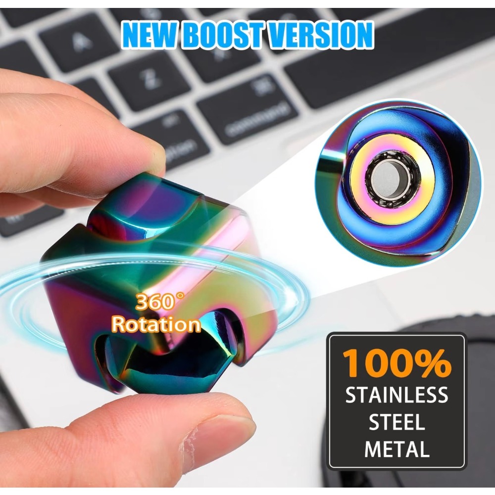 Fidget Cube Original - Renkli Dönen Metal Küp Döndürücü, Kare
