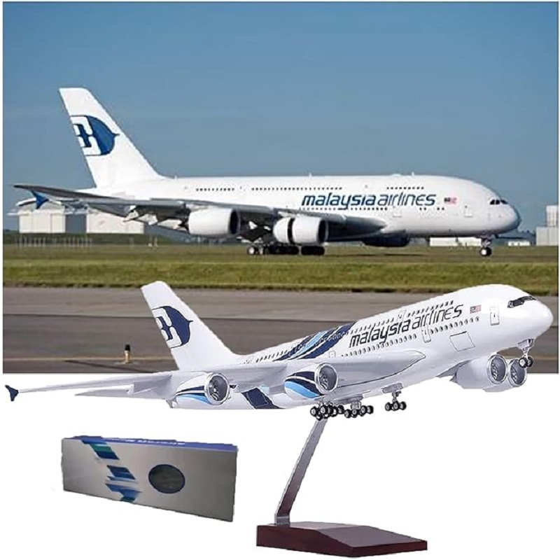 Model Airplane Plastic - 1:160 Ölçekli Malezya Havayolları A380 Metal